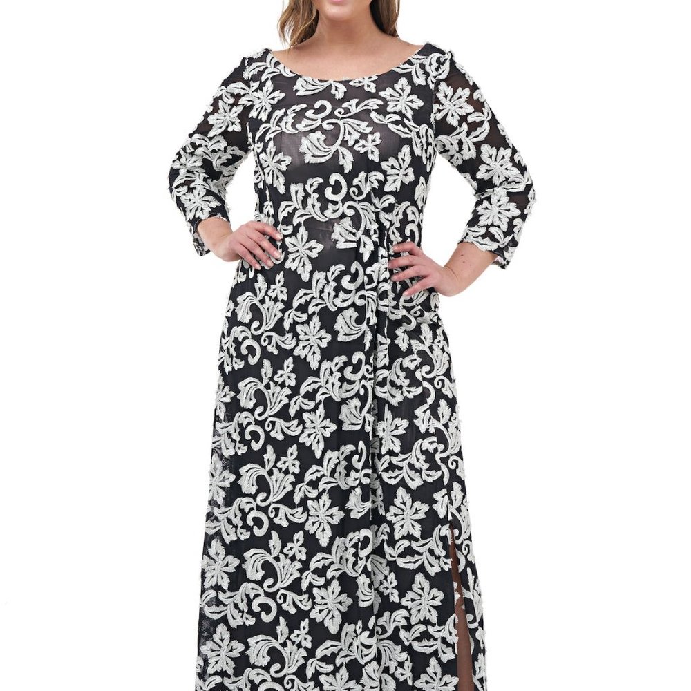 JS Collections Formal Embroidered Gown Size 18W Holiday/Wedding/Cruise